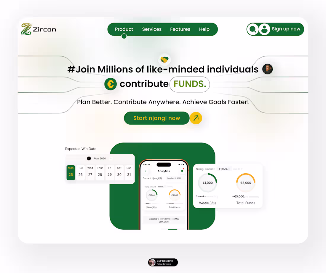 Cover image for Zircon "Njangi" Fintech Hero Section