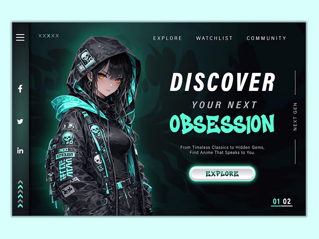 Cover image for 
Designed a futuristic anime-inspired landing