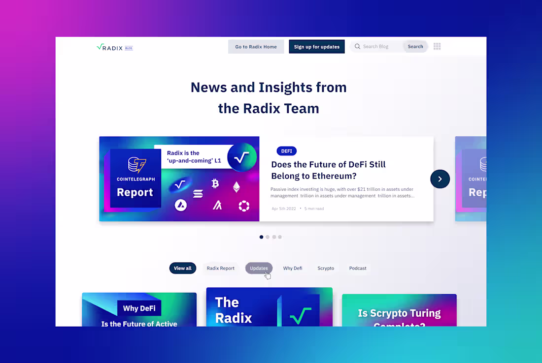 Cover image for Website Design - Radix Blog