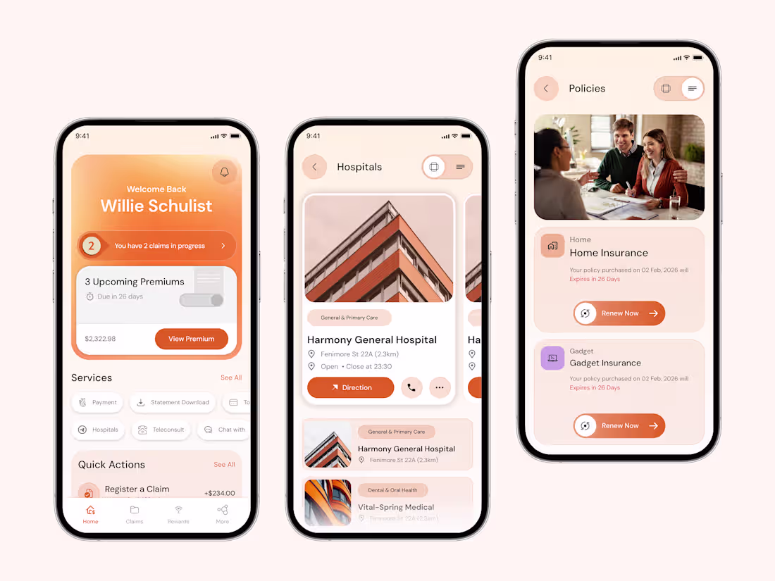 Cover image for "Insurance Mobile App UI/UX Design"
A