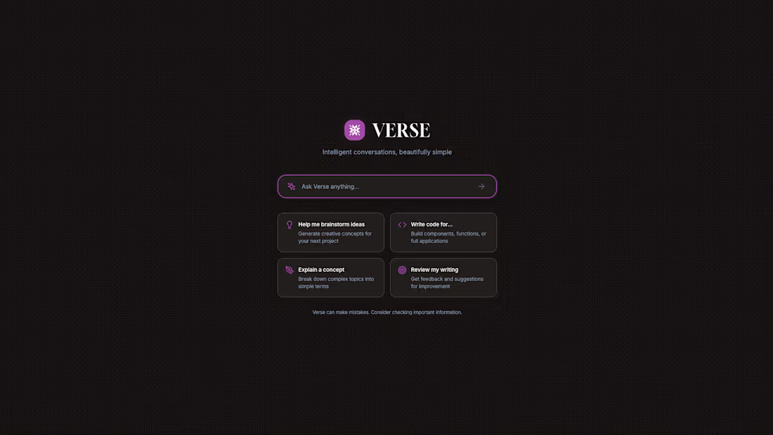 Cover image for Verse - AI Chat Interface Concept Concept chat interface for...