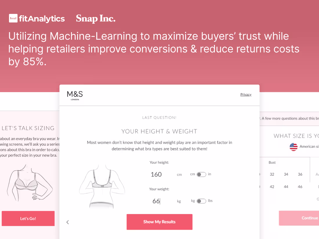 Cover image for Fit Analytics / SNAP INC ARES - Machine-Learning Retail tech
