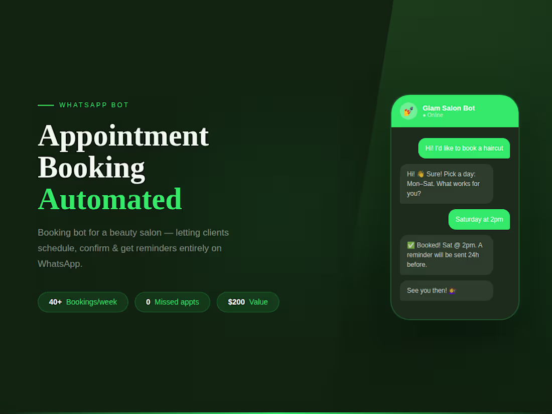Cover image for Appointment Booking — Fully Automated