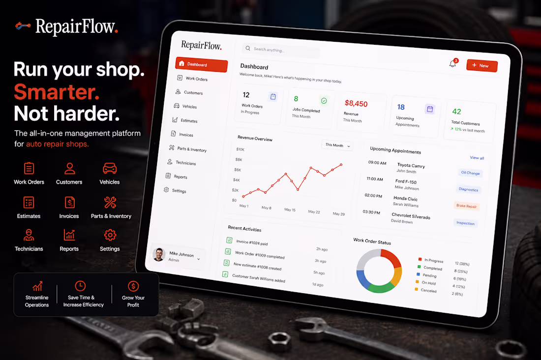 Cover image for Built RepairFlow, a modern all-in-one