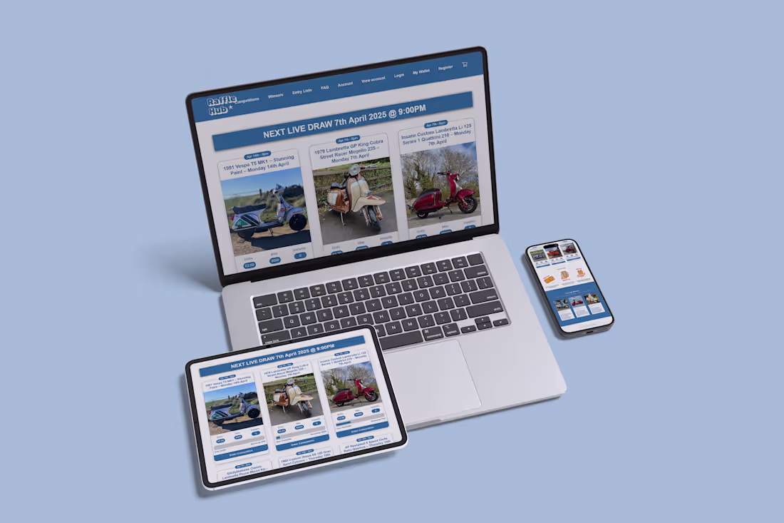 Cover image for Created this raffle website for a client the result is excel...
