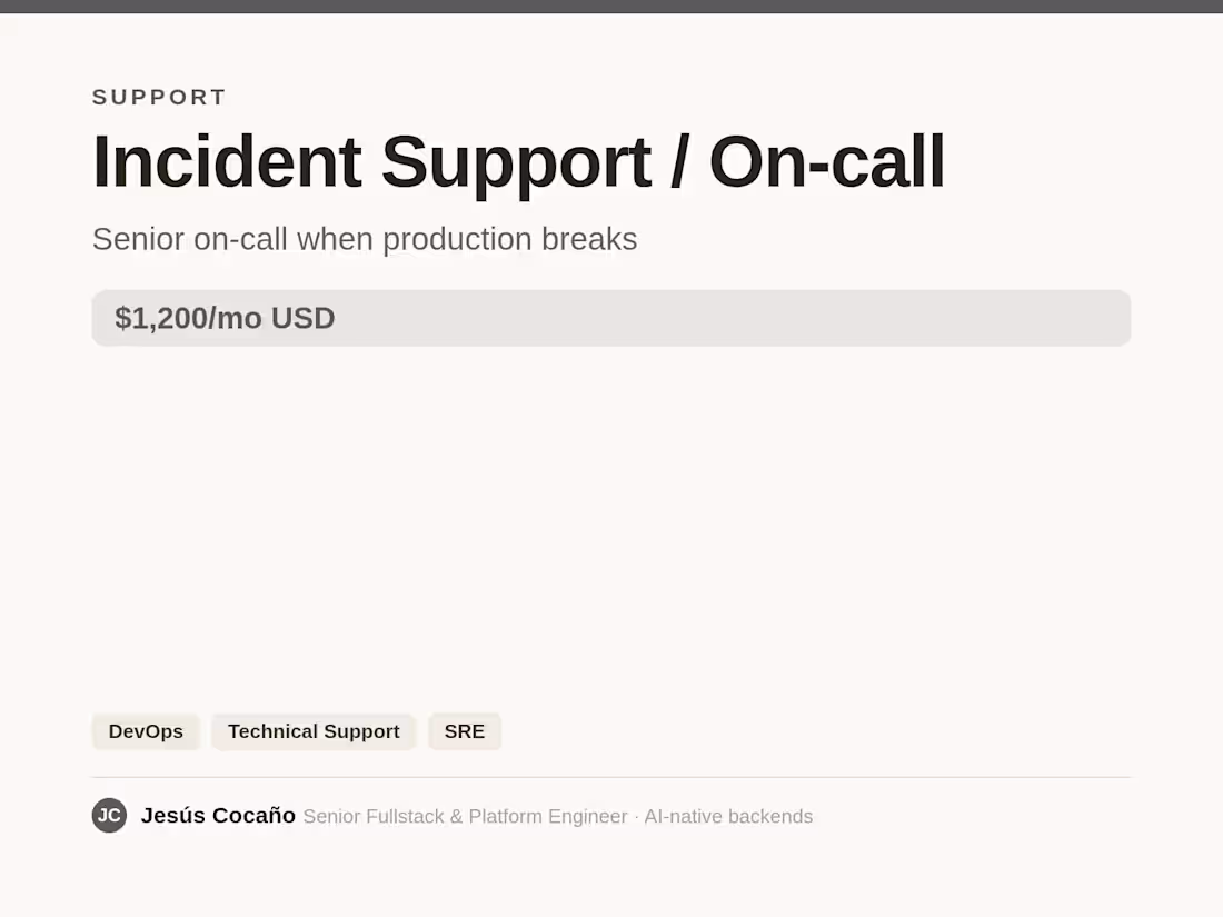 Cover image for Incident Support / On-call (monthly)