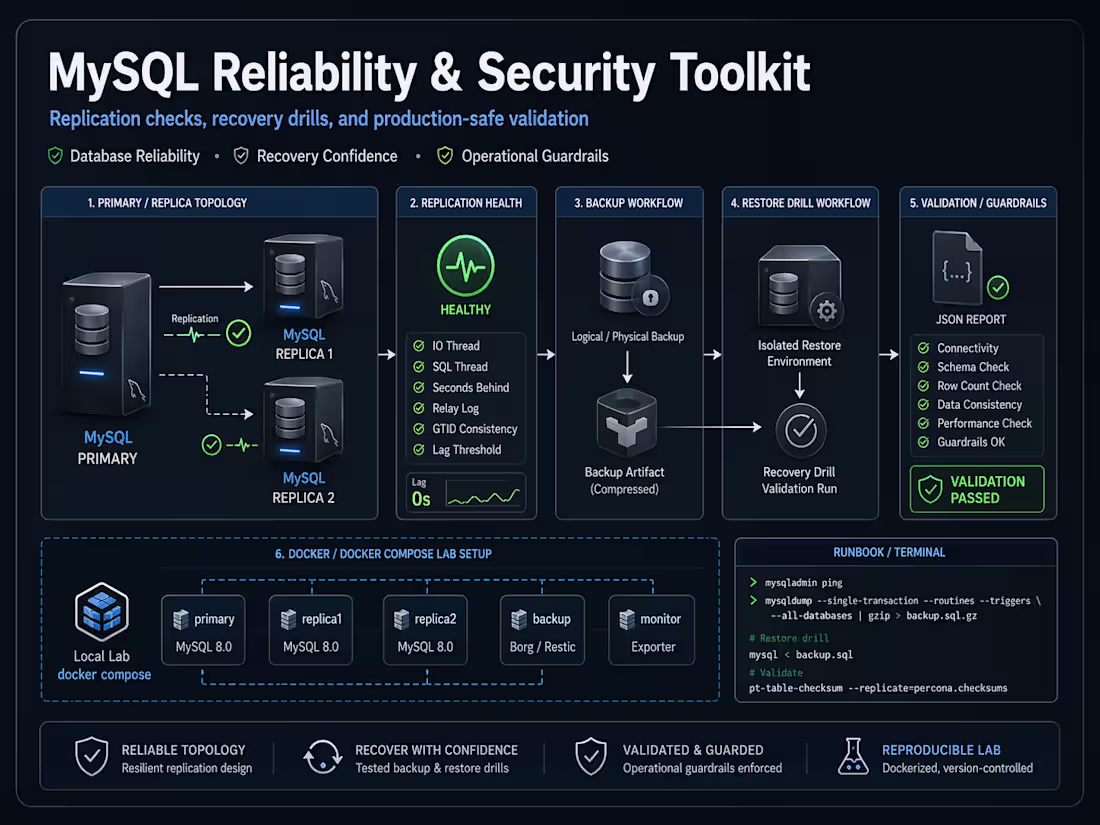 Cover image for Created a reliability-focused MySQL toolkit