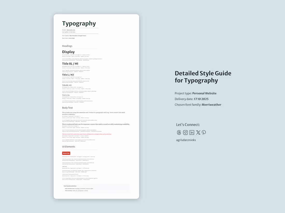 Cover image for Typography System | Personal Website Project Created a compr...