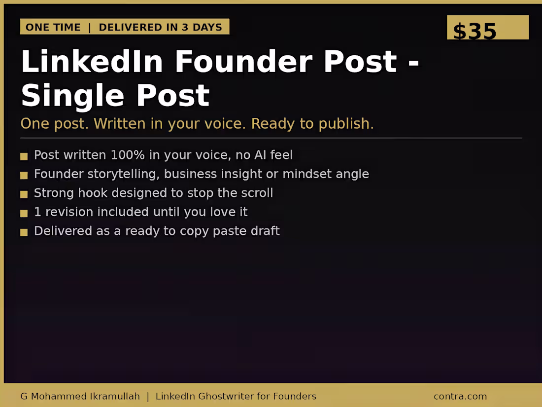 Cover image for LinkedIn Founder Post - Single Post