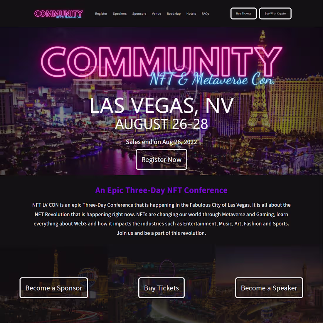 Cover image for NFT Las Vegas Convention Website