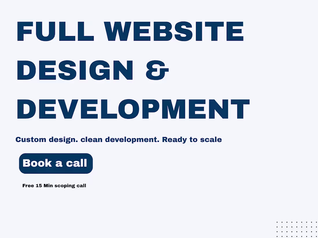 Cover image for Full website design & development