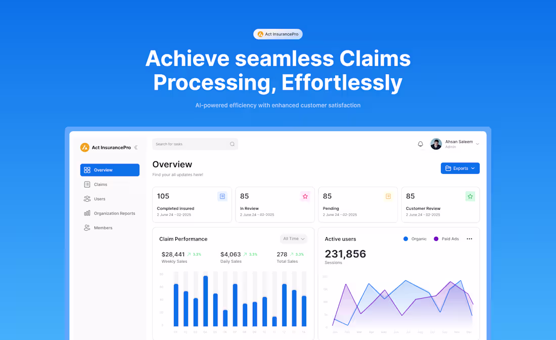 Cover image for Act insurancePro - Claim Management Web App