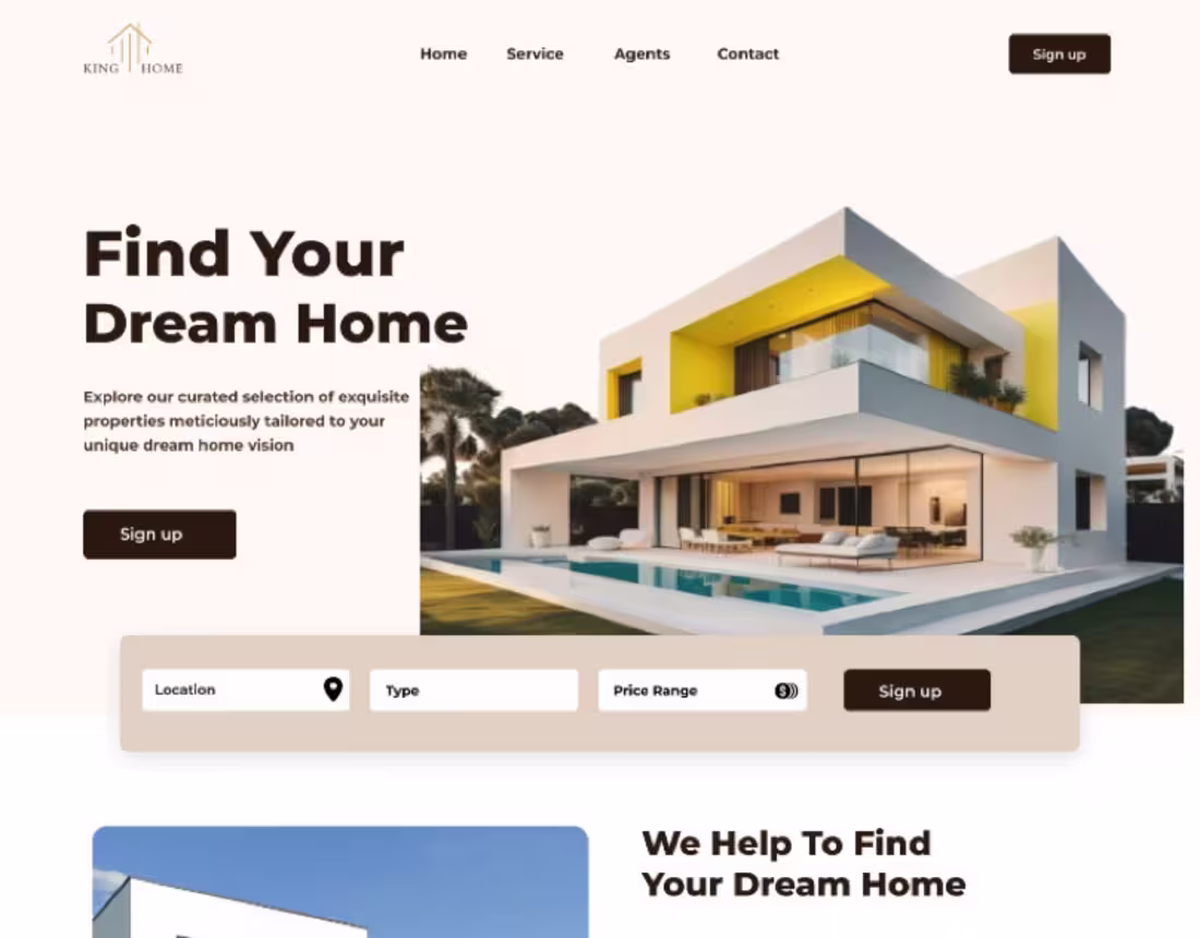Cover image for Landing page for real estate 