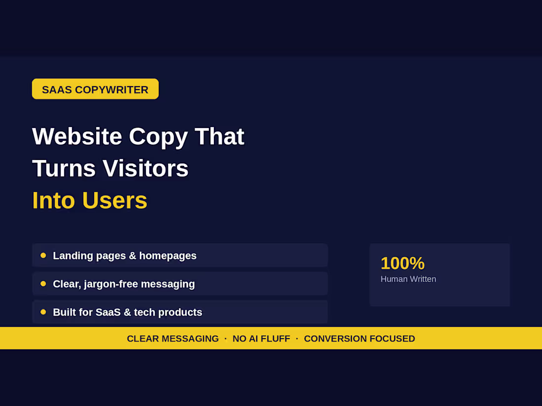 Cover image for SaaS Website Copy,  Landing