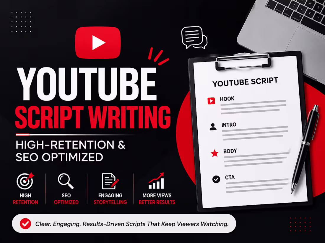 Cover image for YouTube Script Writing (High-Retention & SEO Optimized)