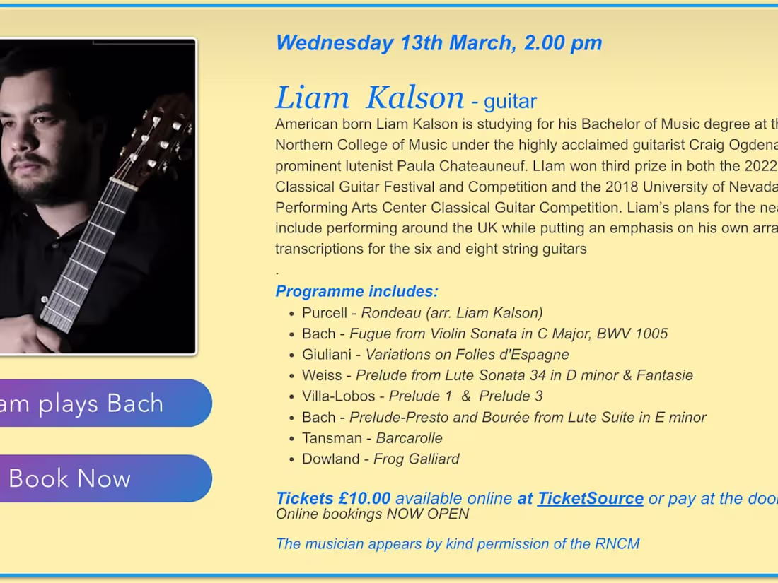 Cover image for Liam Kalson - guitar