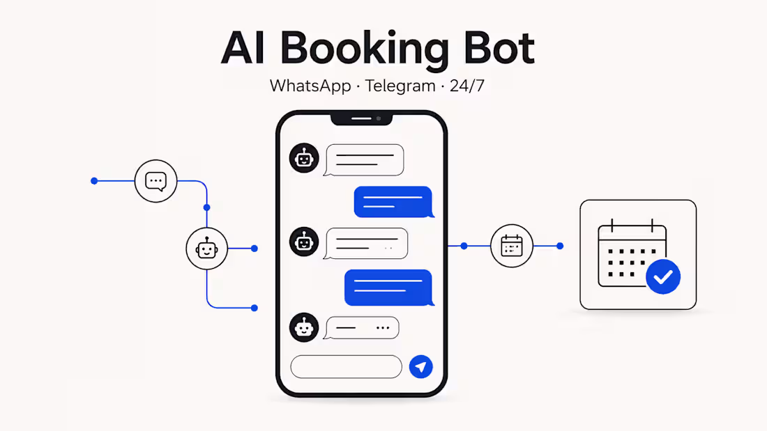 Cover image for AI Booking & Support Bot (WhatsApp/Telegram)