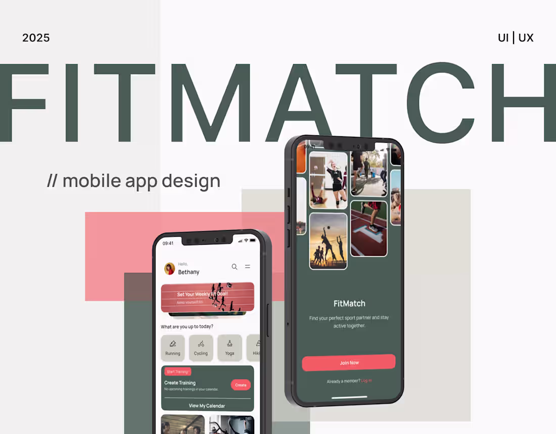 Cover image for FitMatch | Mobile App | UI/UX Design