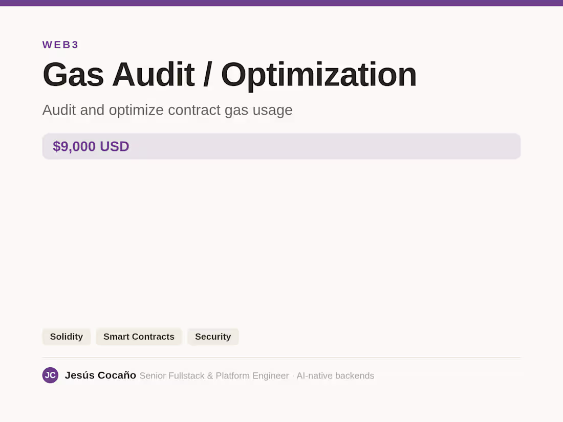 Cover image for Gas Audit / Optimization
