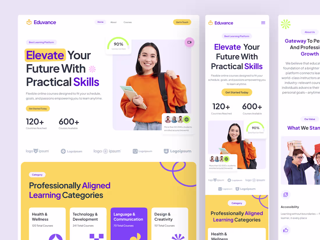 Cover image for Education Website UI Design 