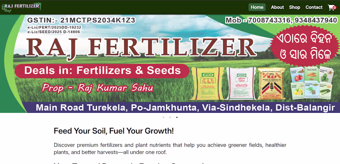 Cover image for Raj Fertilizer is a mobile-first