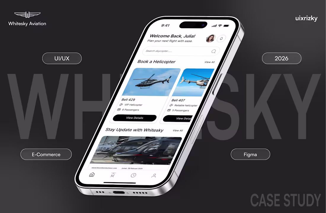 Cover image for Whitesky Aviation – Helicopter Booking