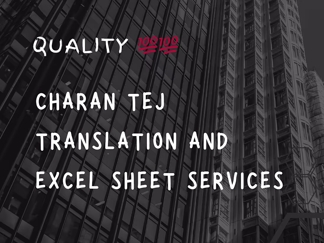 Cover image for Translations work.  And split of spread sheets 