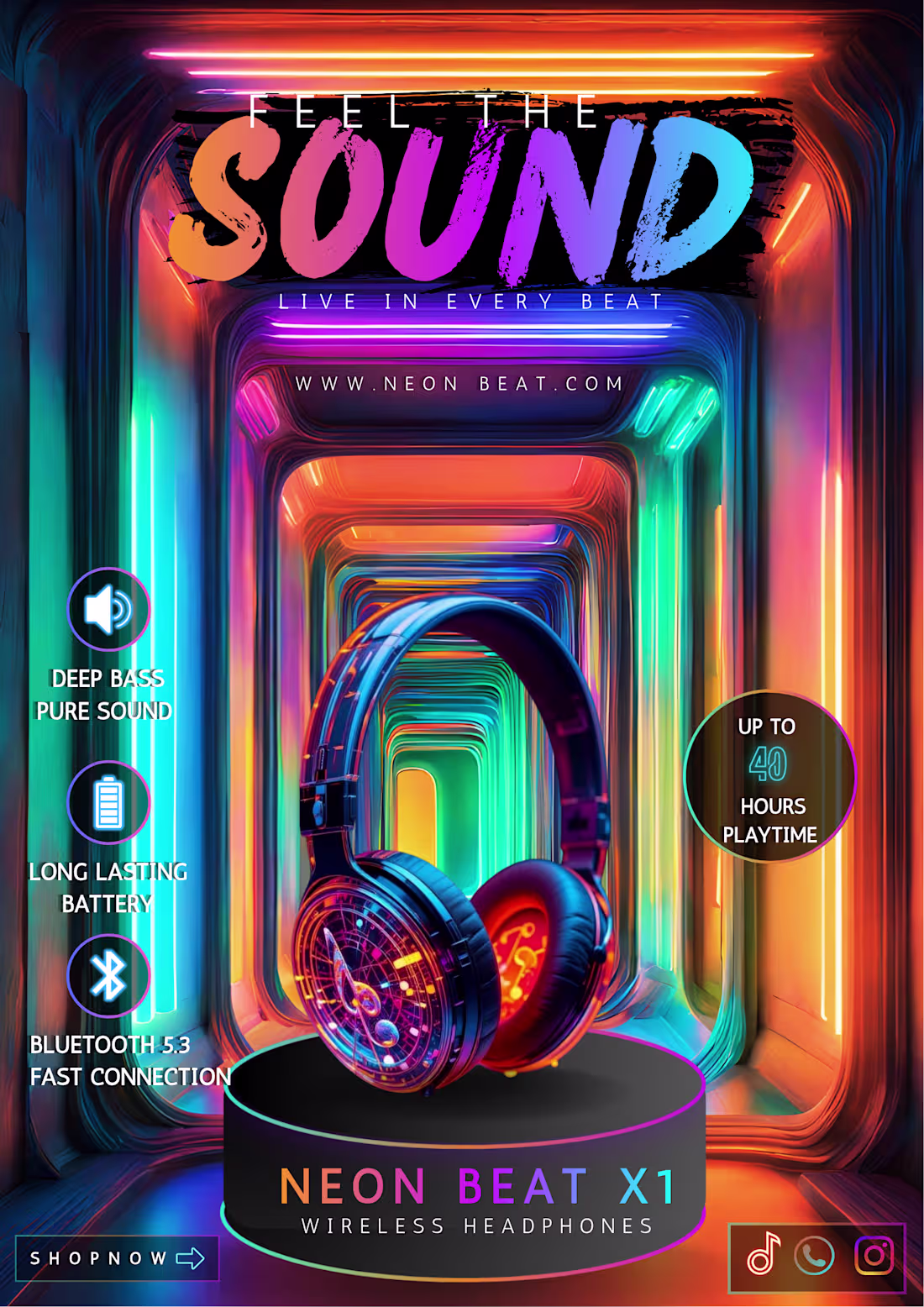 Cover image for Futuristic Neon Product Poster designed