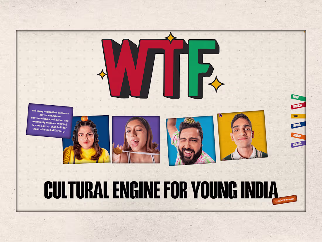 Cover image for Website for WTF by Nikhil Kamath