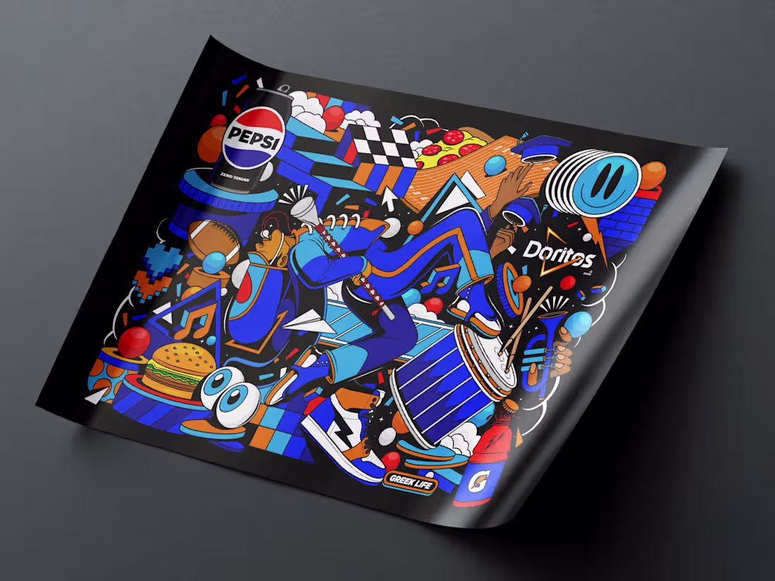 Cover image for HBCU Takeover Tour Illustration for PepsiCo