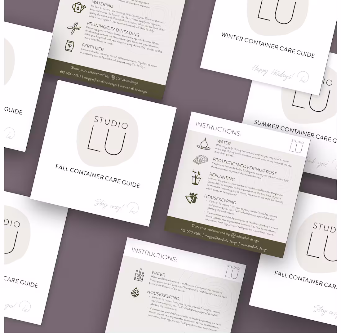 Cover image for Studio Lu Four Season Container Care Guides