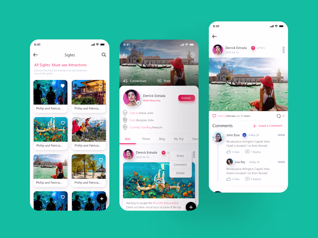 Cover image for Travel App UI by Rishabh Rai for Fluttertop UIUX Studio on Drib…