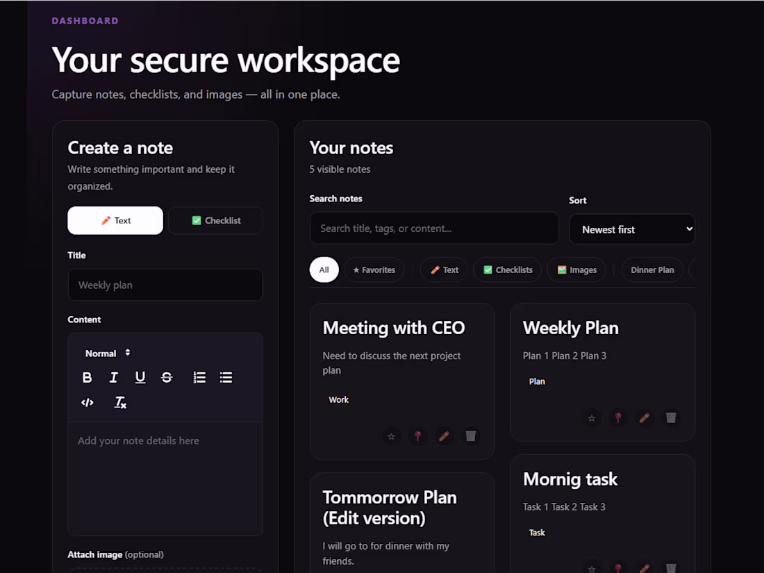 Cover image for Secure Full-Stack Notes App with JWT Auth & Rich Features