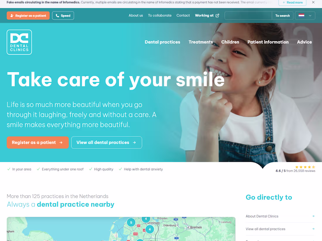Cover image for website for dentist business