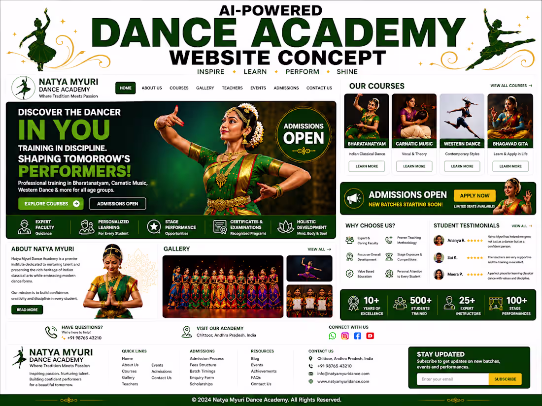Cover image for Title
AI-Powered Dance Academy Website Concept
Category
Website