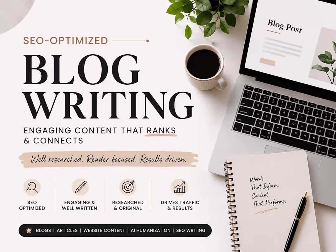 Cover image for I Will Write SEO-Optimized Blogs That Engage & Rank