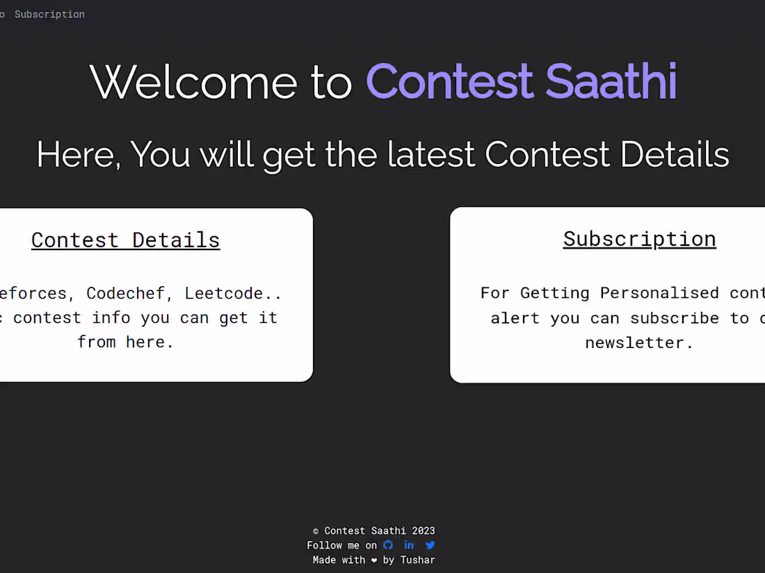 Cover image for Contest Saathi