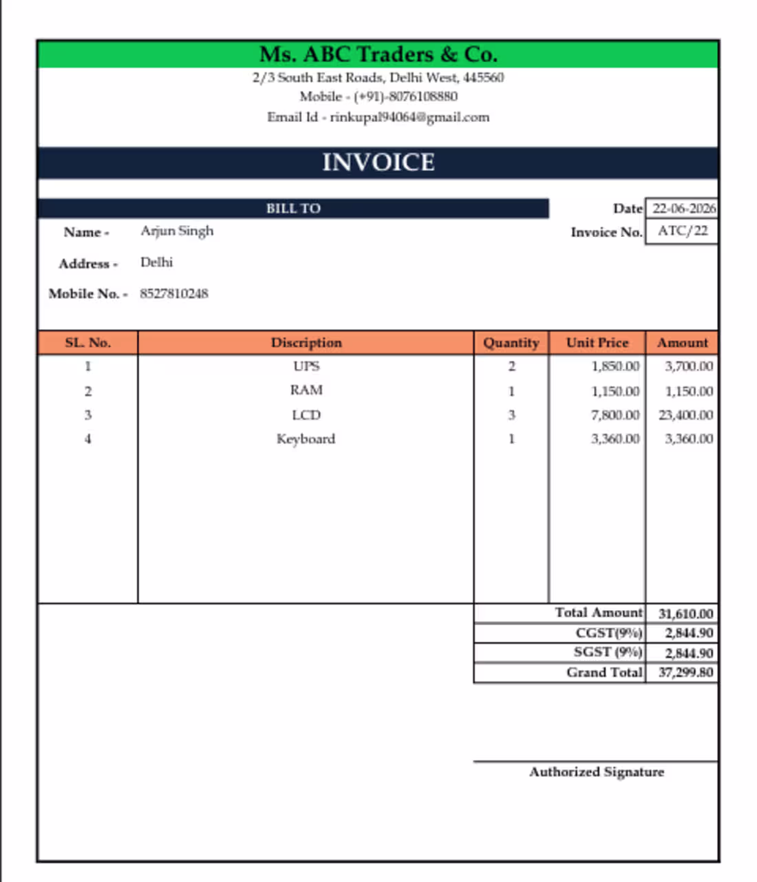 Cover image for Invoice Creation and Billing Template
Created
