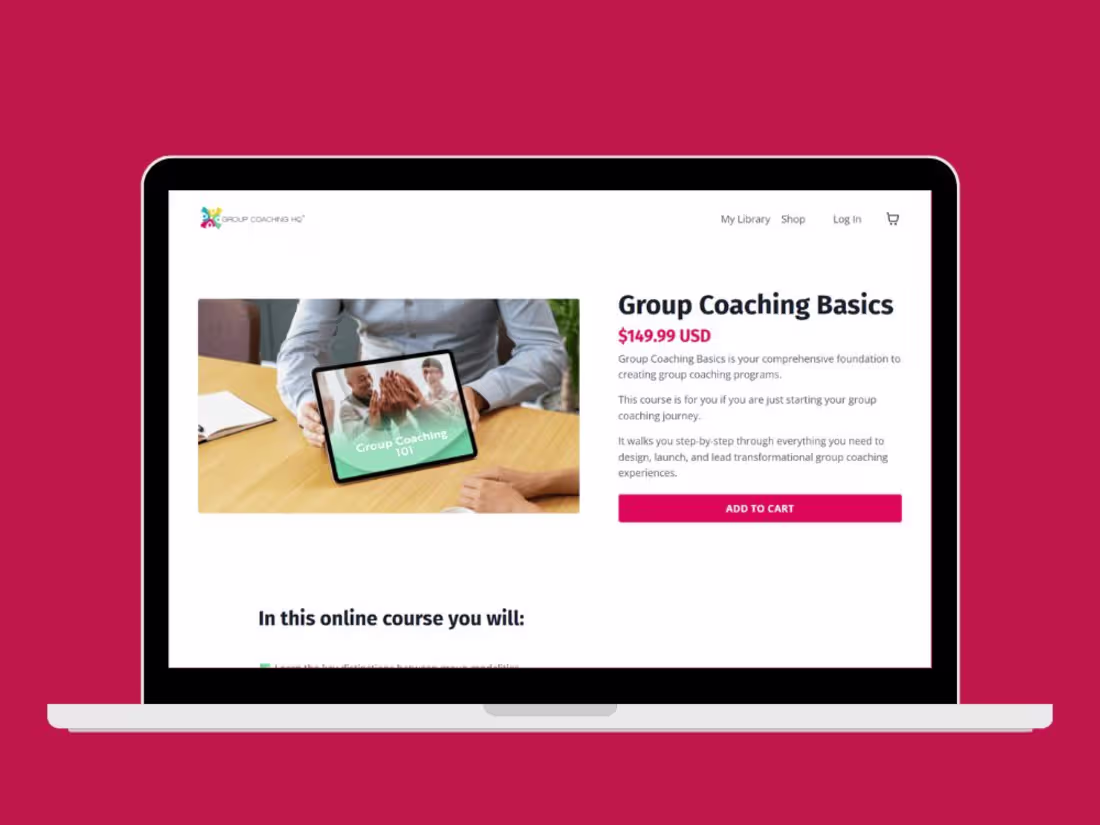 Cover image for For Group Coaching website, I