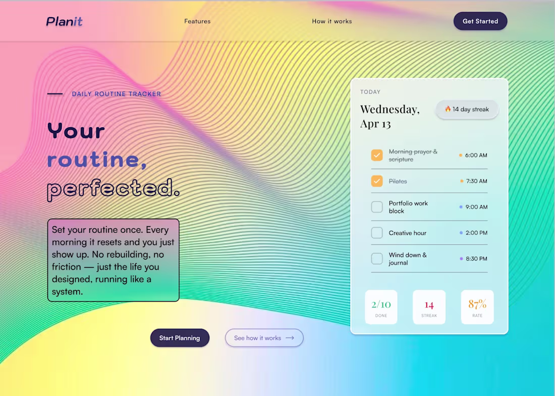 Cover image for Planit is a concept productivity