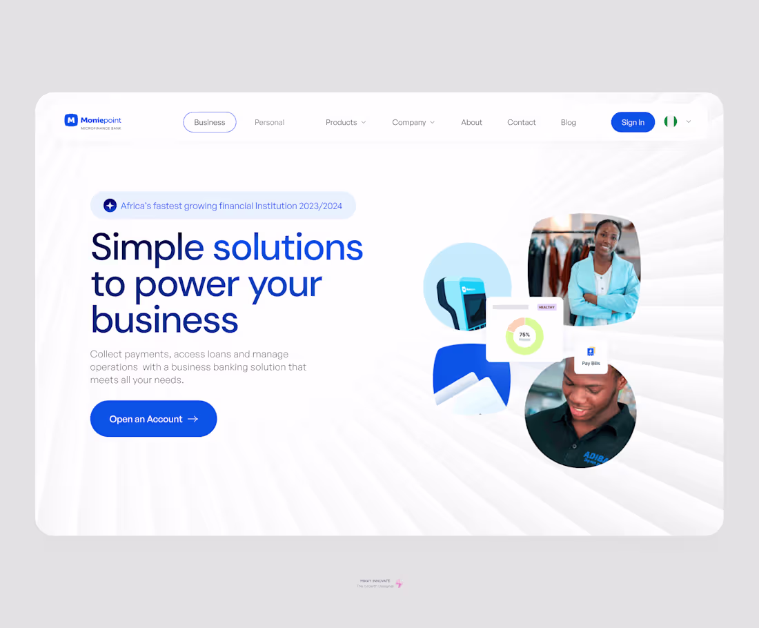 Cover image for Redesign of Moniepoint's Website Hero Section 