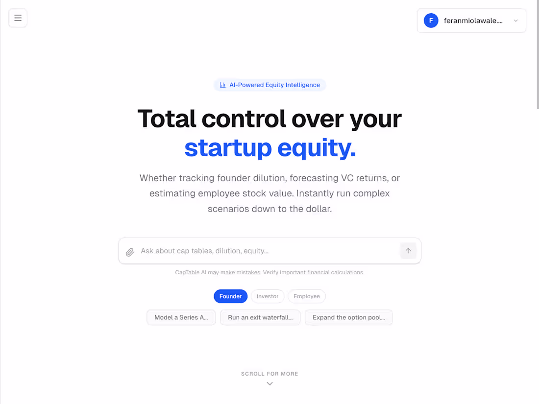 Cover image for Captable Copilot: An AI-powered equity