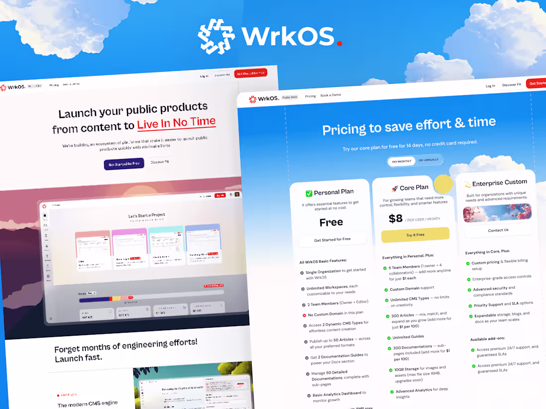 Cover image for WrkOS: Fast-Track SaaS Launch Platform Development