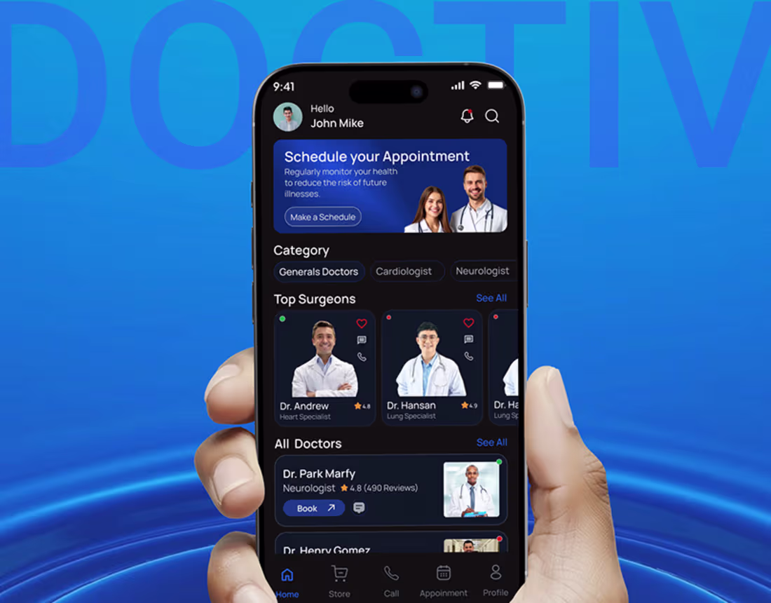 Cover image for Doctiv-Doctor Appointment Mobile App UI Kit