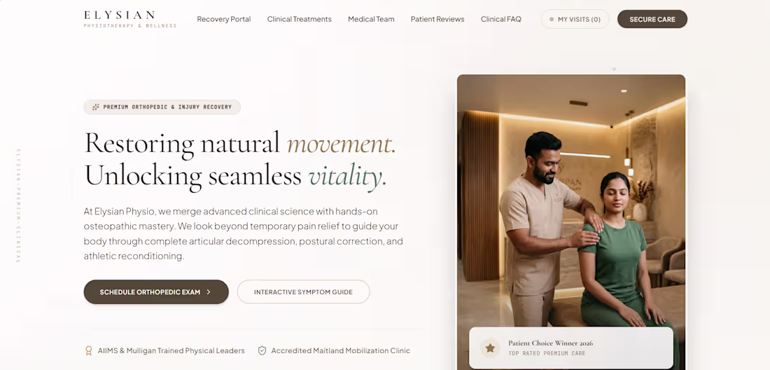 Cover image for Designed a premium physiotherapy and