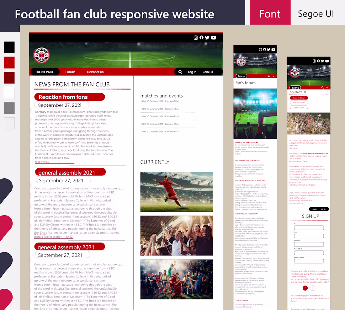 Cover image for Football fan club website