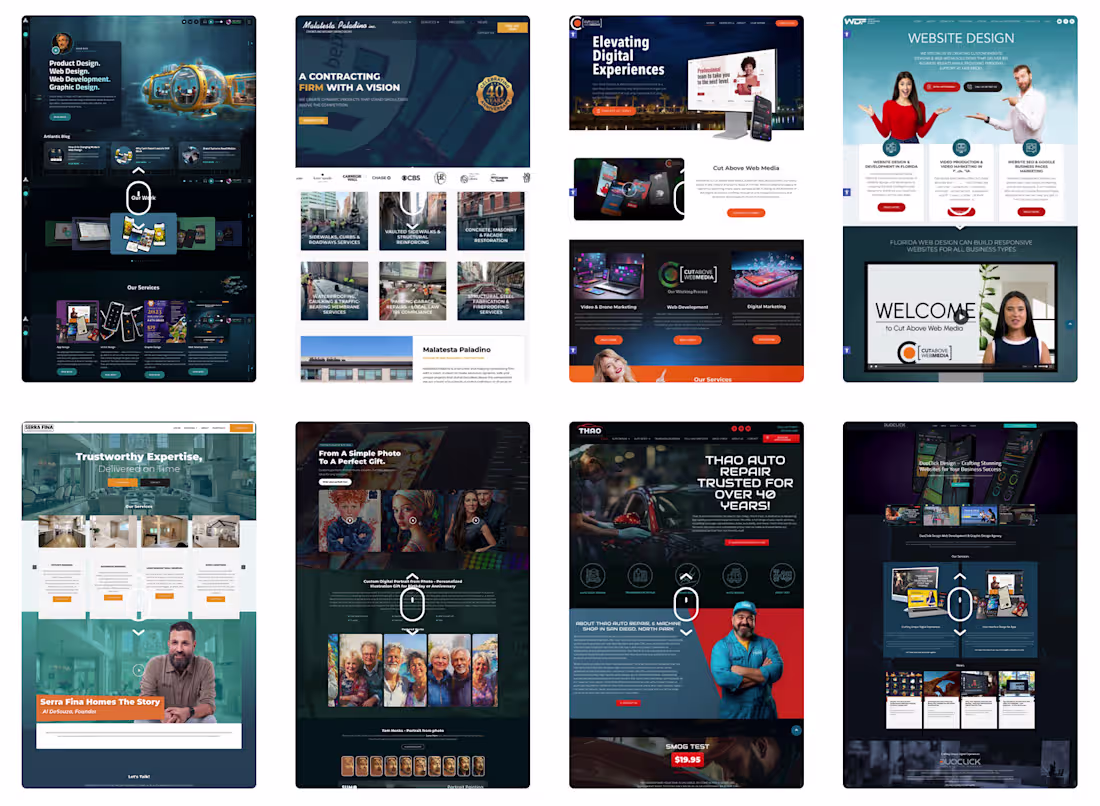Cover image for Several websites created in WordPress & Elementor