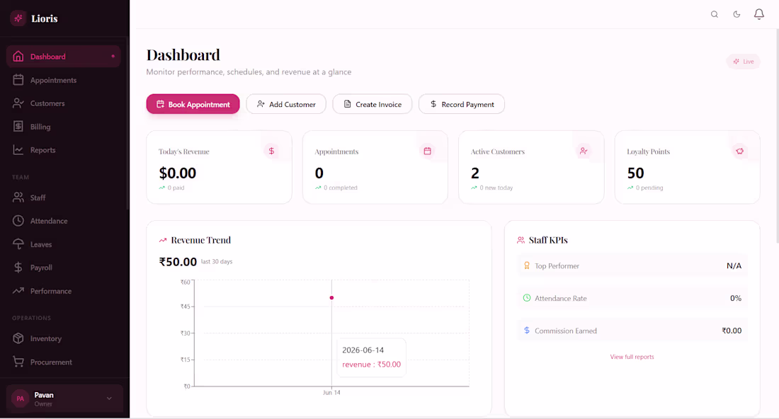 Cover image for Lioris — Multi-Tenant SaaS Platform