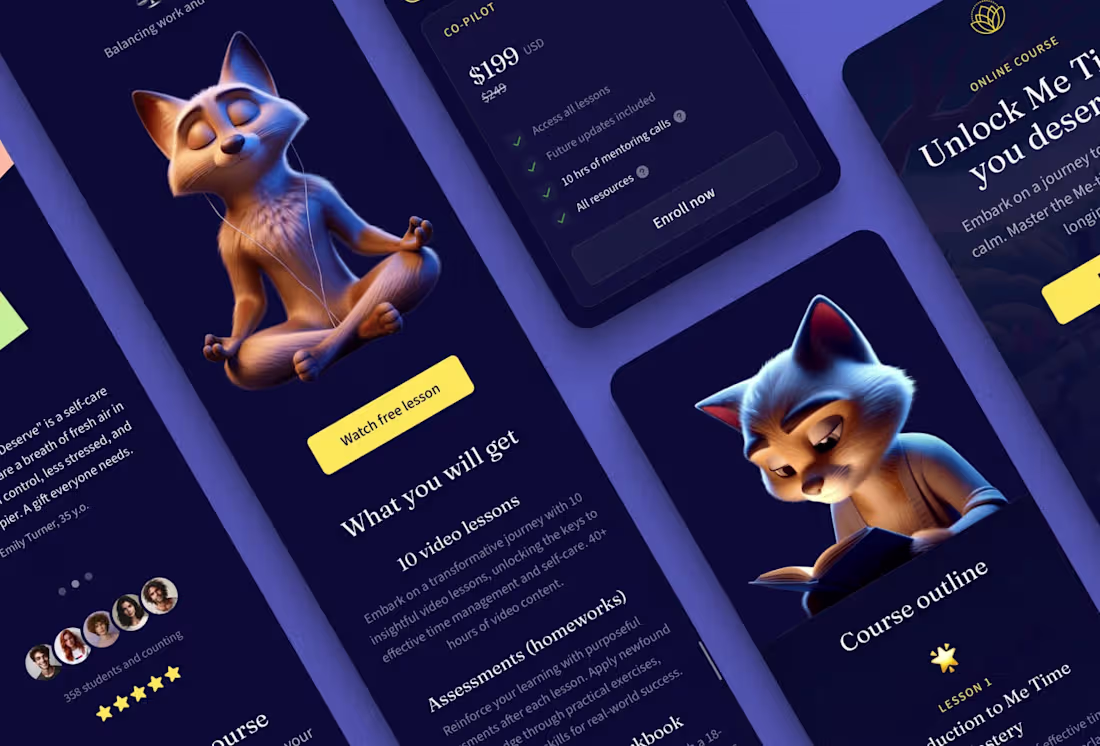 Cover image for Online course landing page Framer template