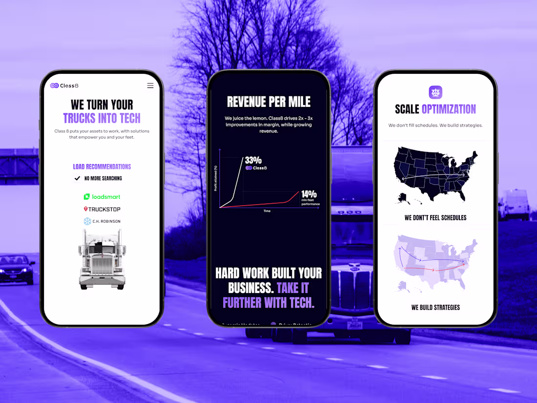Cover image for Website UI & Custom Illustrations for an AI Trucking Platform